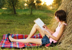 Girl writing